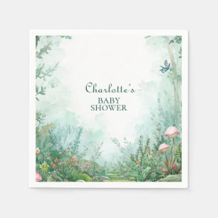 Serviette En Papier Fête de Bébé Forêt Enchantée de Contes de Fées