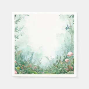 Serviette En Papier Fête de Bébé Forêt Enchantée Forêt de Conte de Fée