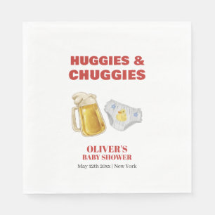 Serviette En Papier Fête de Bébé Lange Bière Huggies Chuggies Modernes