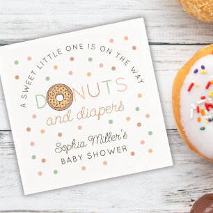 Serviette En Papier Fête de Bébé Personnalisée Donuts et Couches