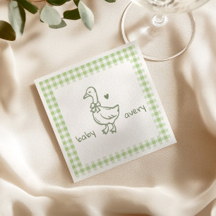 Serviette En Papier Fête de bébé personnalisée Silly Goose Baby Shower