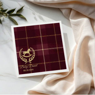 Serviette En Papier Fête de Bébé sur le thème du Cheval de Polo Vintag