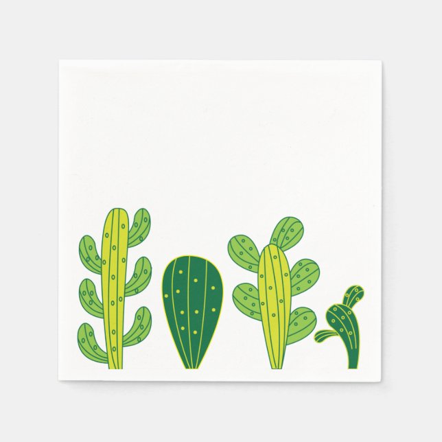 Serviette En Papier Fête de Cactus Succulente Cactées (Devant)