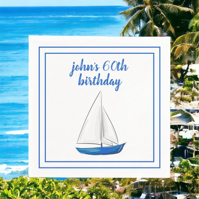 Serviette En Papier Fête de cocktail chic bleu naval  (Créateur téléchargé)