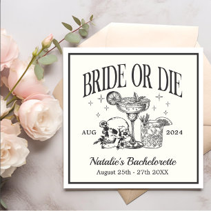 Serviette En Papier Fête De Cocktail De Mariée Ou De Mort Sur Mesure