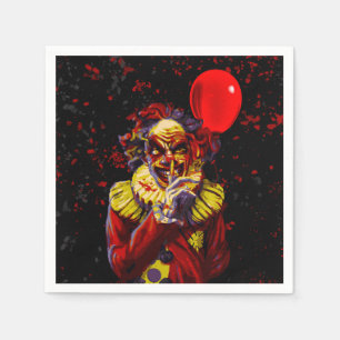 Serviette En Papier Fête de costume clown d'Halloween effrayant