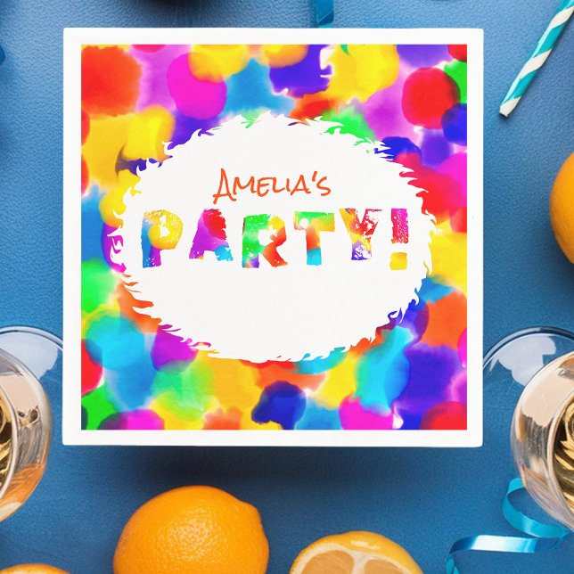 Serviette En Papier Fête de couleur arc-en-ciel personnalisée (Créateur téléchargé)
