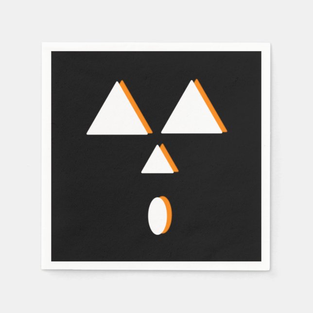 Serviette En Papier Fête de découpe de citrouille d'Halloween minimali (Devant)