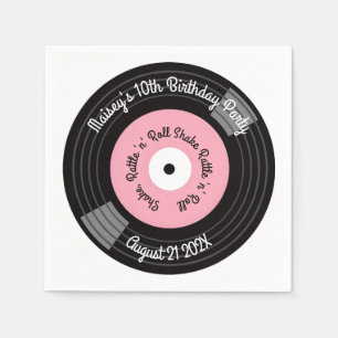 Serviette En Papier Fête de disques vinyles rétro