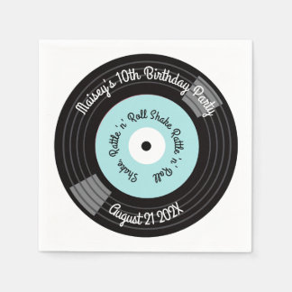 Serviette En Papier Fête de disques vinyles rétro