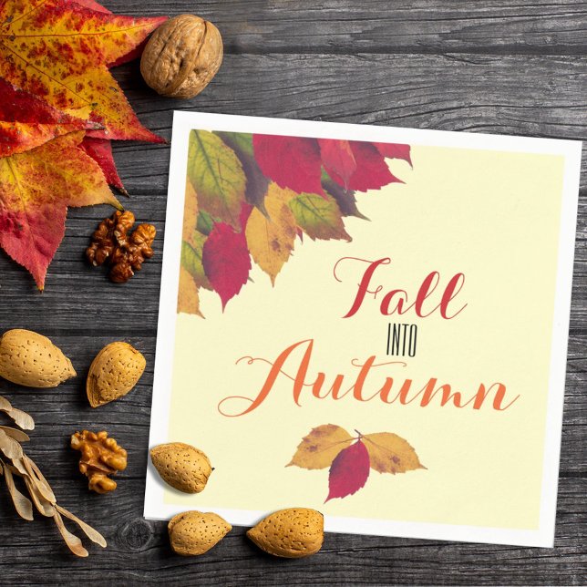 Serviette En Papier Fête de fête Automne Automne Feuilles saisonniers (Créateur téléchargé)