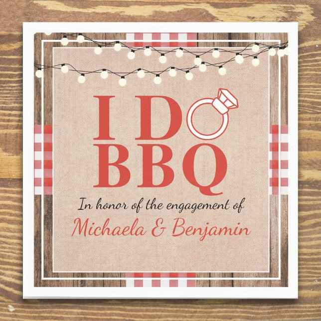 Serviette En Papier Fête de Fiançailles de BBQ Rustique Cadeaux de Mar (Créateur téléchargé)