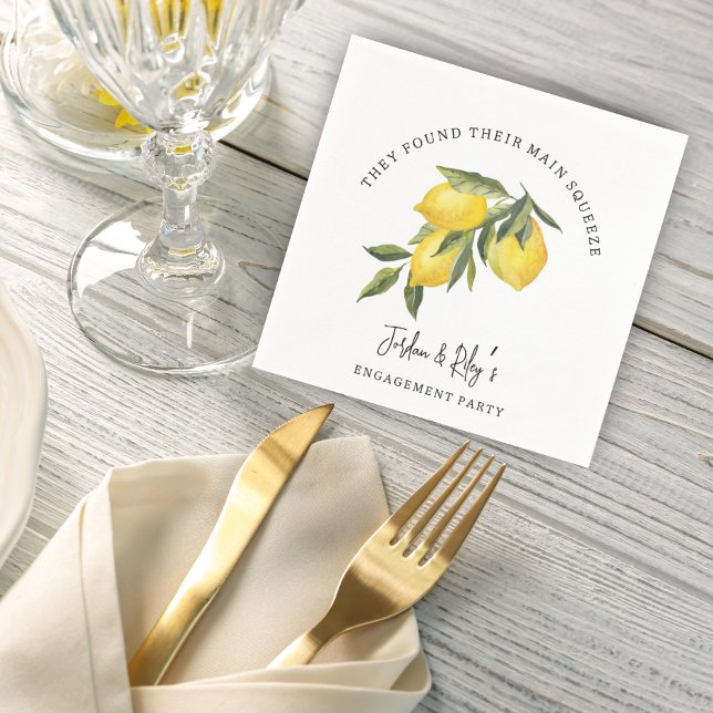 Serviette En Papier Fête de fiançailles genre neutre Lemon Main Squeez (Créateur téléchargé)