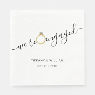 Serviette En Papier Fête de fiançailles minimaliste moderne