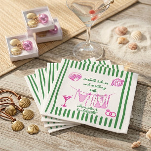 Serviette En Papier Fête de Fiançailles Rétro Côté Plage Disco