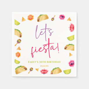 Serviette En Papier Fête de Fiesta Taco, fête mexicaine d'anniversaire