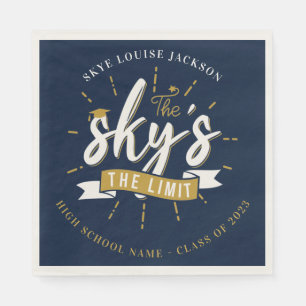 Serviette En Papier Fête de fin d'études 2026 Papier Bleu Marine