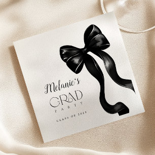Serviette En Papier Fête de fin d'études Black Bow 