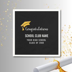 Serviette En Papier Fête de fin d'études Black Custom Club