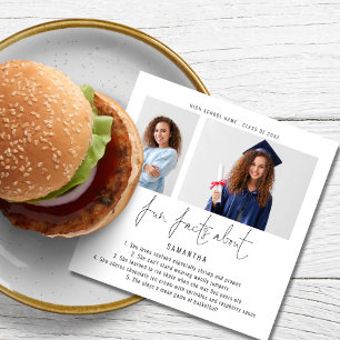 Serviette En Papier Fête de fin d'études Fun Facts Photo Script Modern