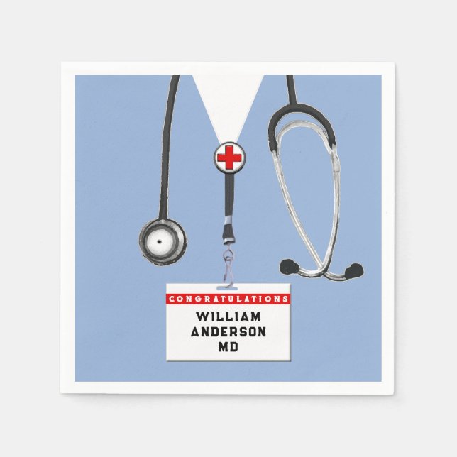 Serviette En Papier Fête de fin d'études Médicales (Devant)