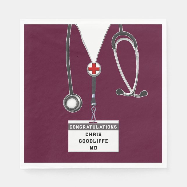 Serviette En Papier Fête de fin d'études Médicales personnalisée (Devant)