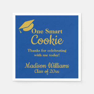 Serviette En Papier Fête de fin d'études One Smart Cookie Papier Bleu