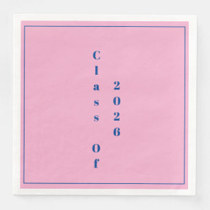 Serviette En Papier Fête de fin d'études rose Promotion 2026