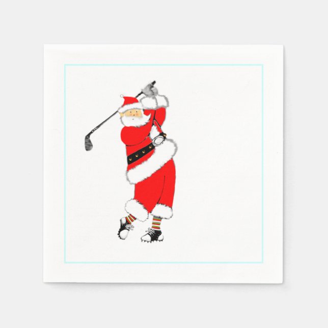 Serviette En Papier Fête de golf de Noël (Devant)