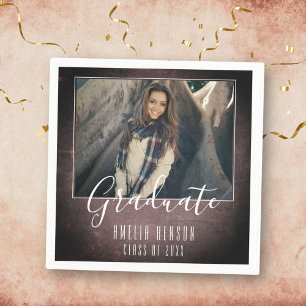 Serviette En Papier Fête de graduation de la photographie de Chalkboar