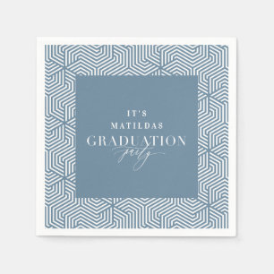 Serviette En Papier Fête de graduation géométrique et script moderne