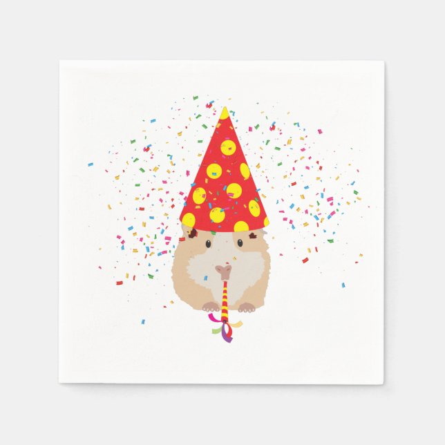 Serviette En Papier Fête de hamster - Animaux ayant une fête (Devant)