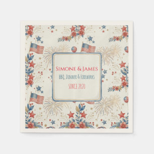 Serviette En Papier Fête de jardin patriotique élégante et personnalis