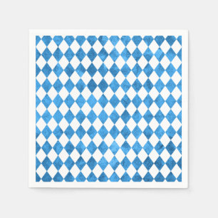 Serviette En Papier Fête de la bière Bavaroise Drapeau bleu Aquarelle