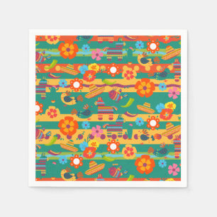 Serviette En Papier Fête de la Fiesta mexicaine colorée