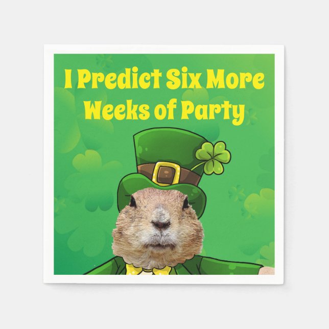 Serviette En Papier Fête de la marmotte de St. Patrick (Devant)