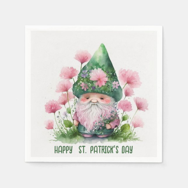 Serviette En Papier Fête de la Saint Patrick de Gnome en Irlande (Devant)
