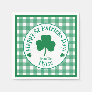 Serviette En Papier Fête de la Saint-Patrick NOM Trèfle Irlandais Vert