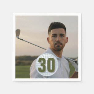 Serviette En Papier Fête de l'anniversaire du golfeur