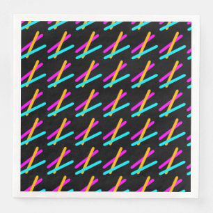 Serviette En Papier Fête de Laser Tag Néon Turquoise Violet Orange