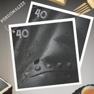 Serviette En Papier Fête de l'homme minimaliste en métal noir