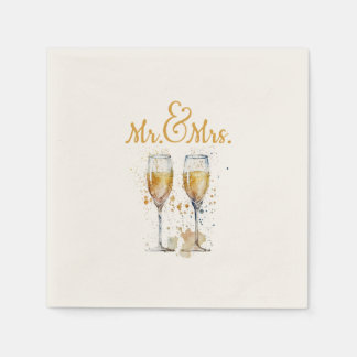Serviette En Papier Fête de M. & Mme Champagne