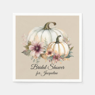 Serviette En Papier Fête de mariage automnal aux citrouilles et feuill