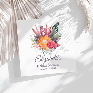 Serviette En Papier Fête de Mariage aux Fleurs Tropicales Colorées