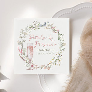 Serviette En Papier Fête de mariage aux pétales et au Prosecco