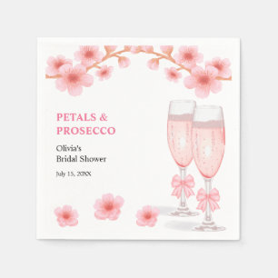Serviette En Papier Fête de mariage avec des pétales florales à ruban 