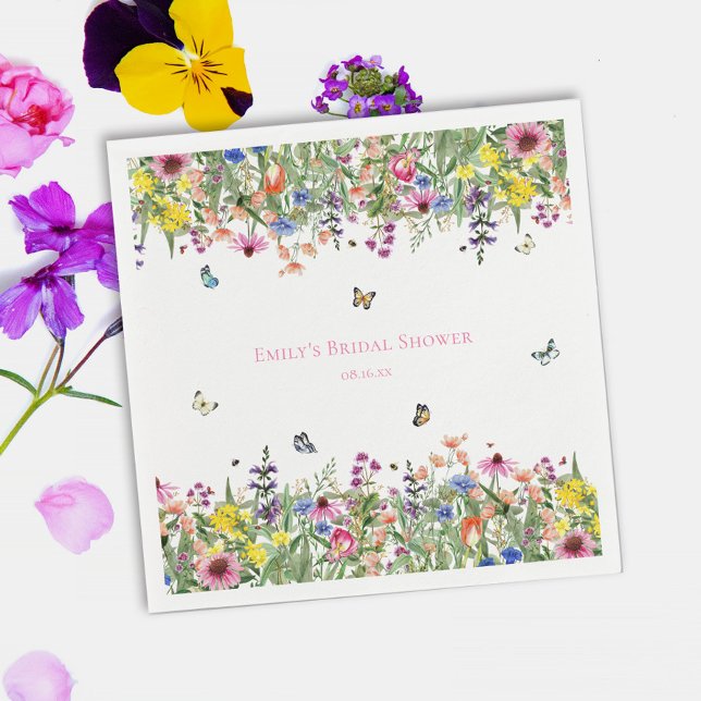 Serviette En Papier Fête de mariage champêtre Fleurs sauvages d'été &  (Créateur téléchargé)