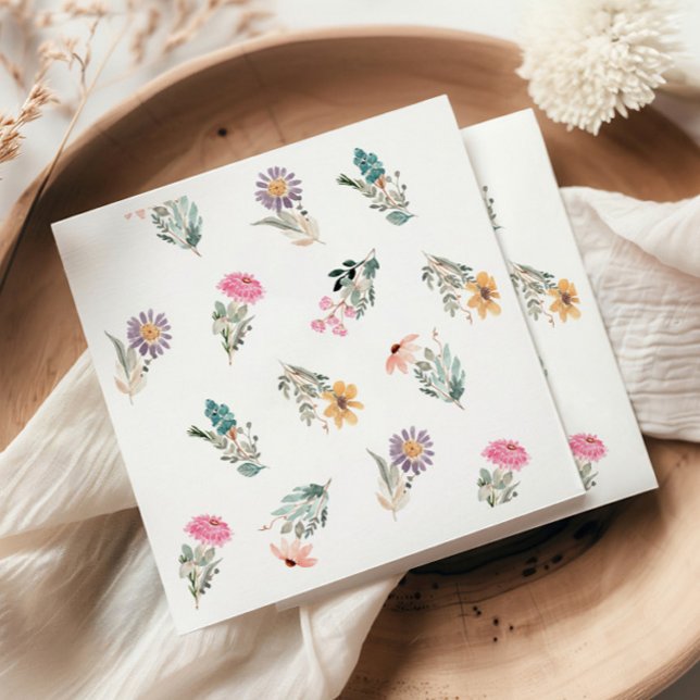 Serviette En Papier Fête de mariage champêtre Fleurs sauvages en amour (Créateur téléchargé)