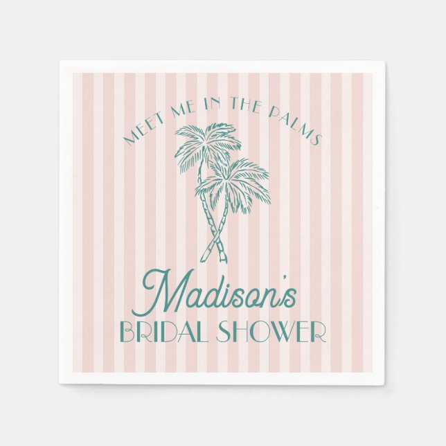 Serviette En Papier Fête de Mariage Champêtre Pastel à Palm Spring Ros (Devant)