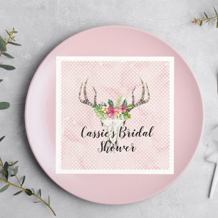 Serviette En Papier Fête de mariage de l'île Boho avec crâne 